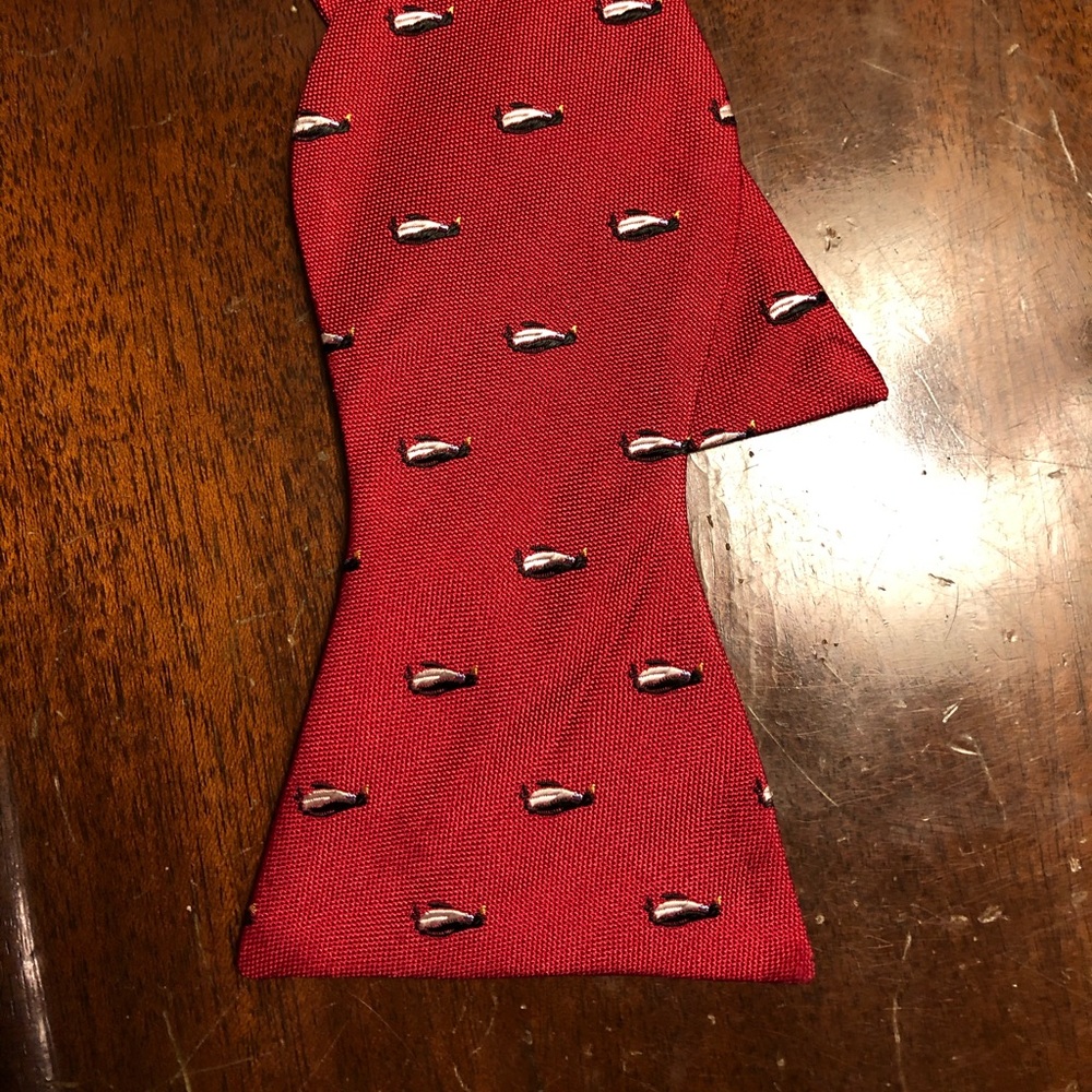 Penguin print bow tie